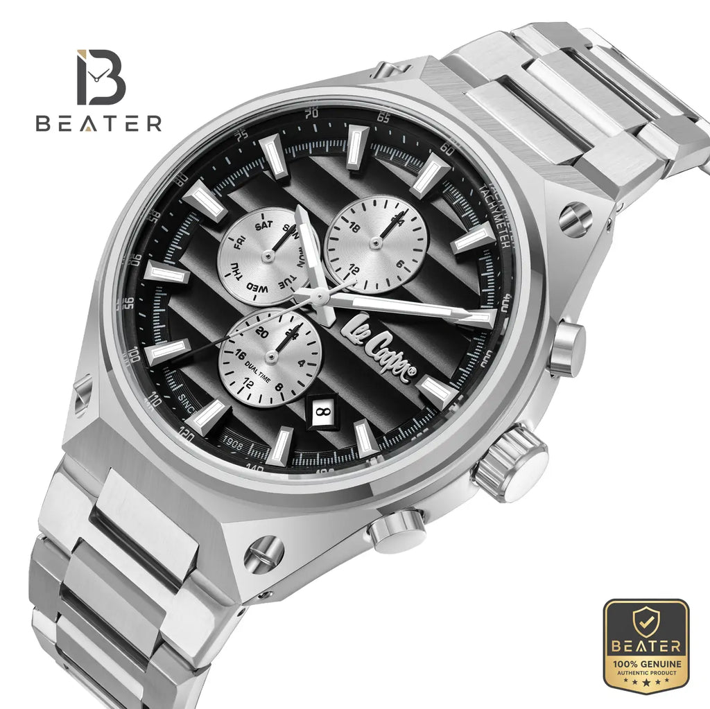 Lee Cooper LC08026.350 Men's Black Dial Case and Bezel Profile - Beater