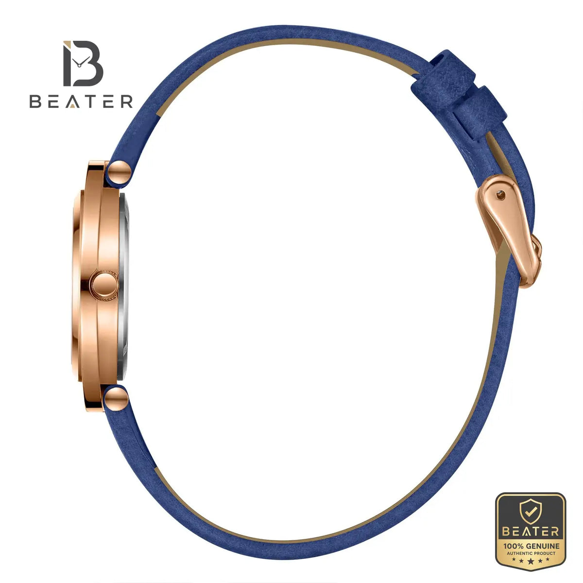 Lee Cooper LC08034.499 Dark Blue Leather Strap & Clasp Detail - Beater