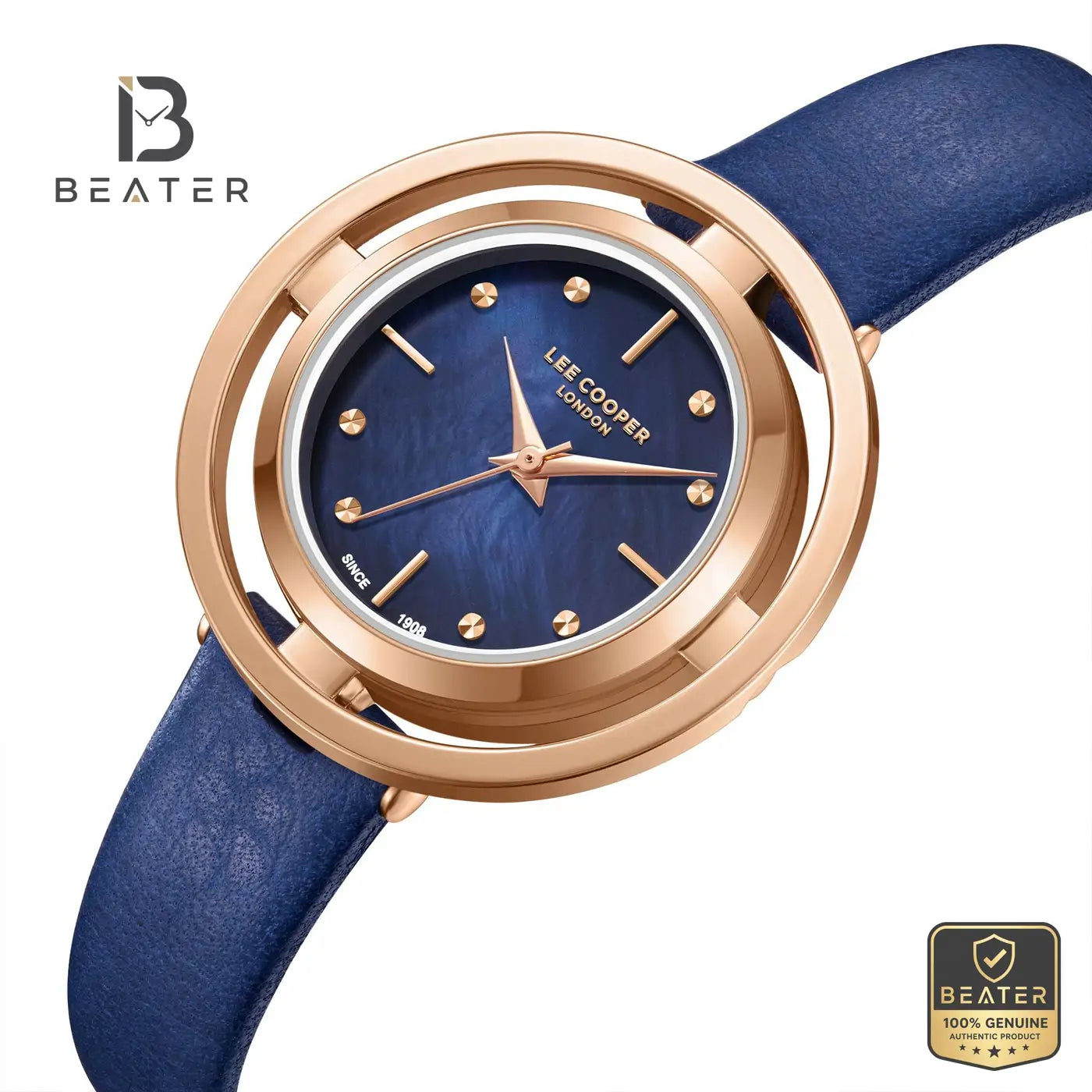 Lee Cooper LC08034.499 Women's Dark Blue Leather Strap Watch Secondary image