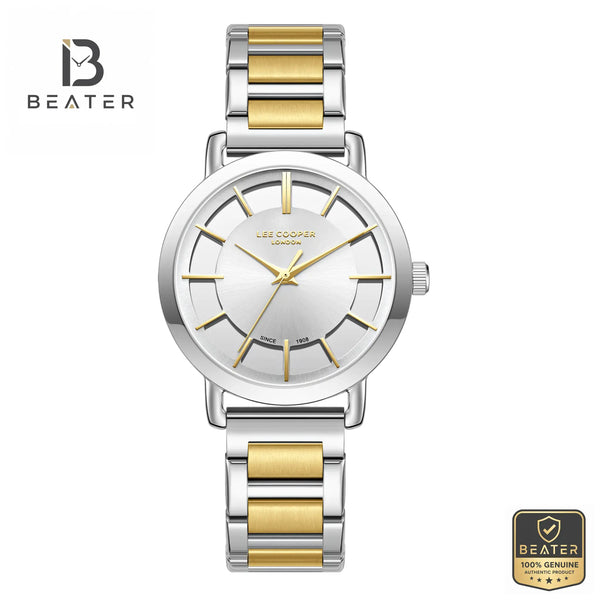 Lee Cooper LC08037.230 Women's Silver/Gold Watch Front Dial View - Beater