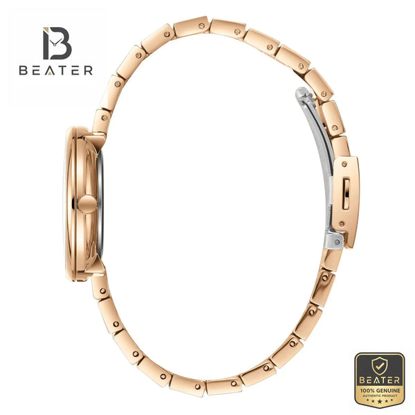 Lee Cooper LC08069.430 Women's Rose Gold Metal Band Detail - Beater