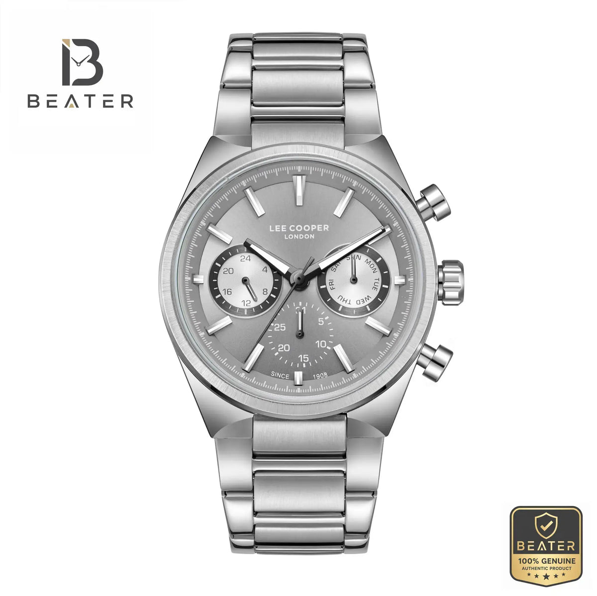 Lee Cooper LC08174.360 Men's Beige Dial Watch Front View - Beater
