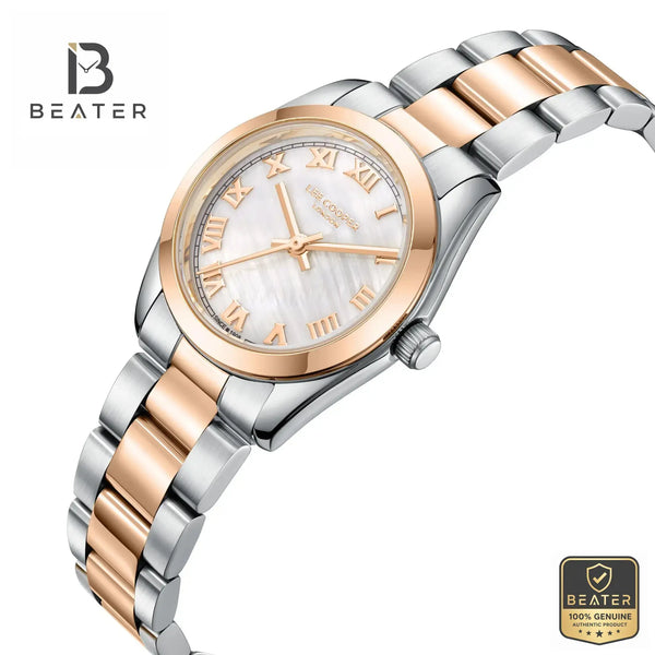 Lee Cooper LC08190.520 Silver Rose Gold Metal Band Case Profile - Beater