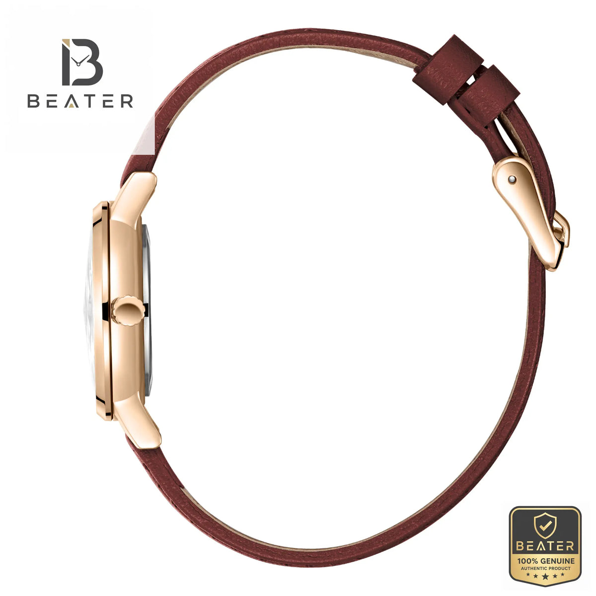 Lee Cooper LC08242.472 Women's Dark Brown Leather Band Detail - Beater