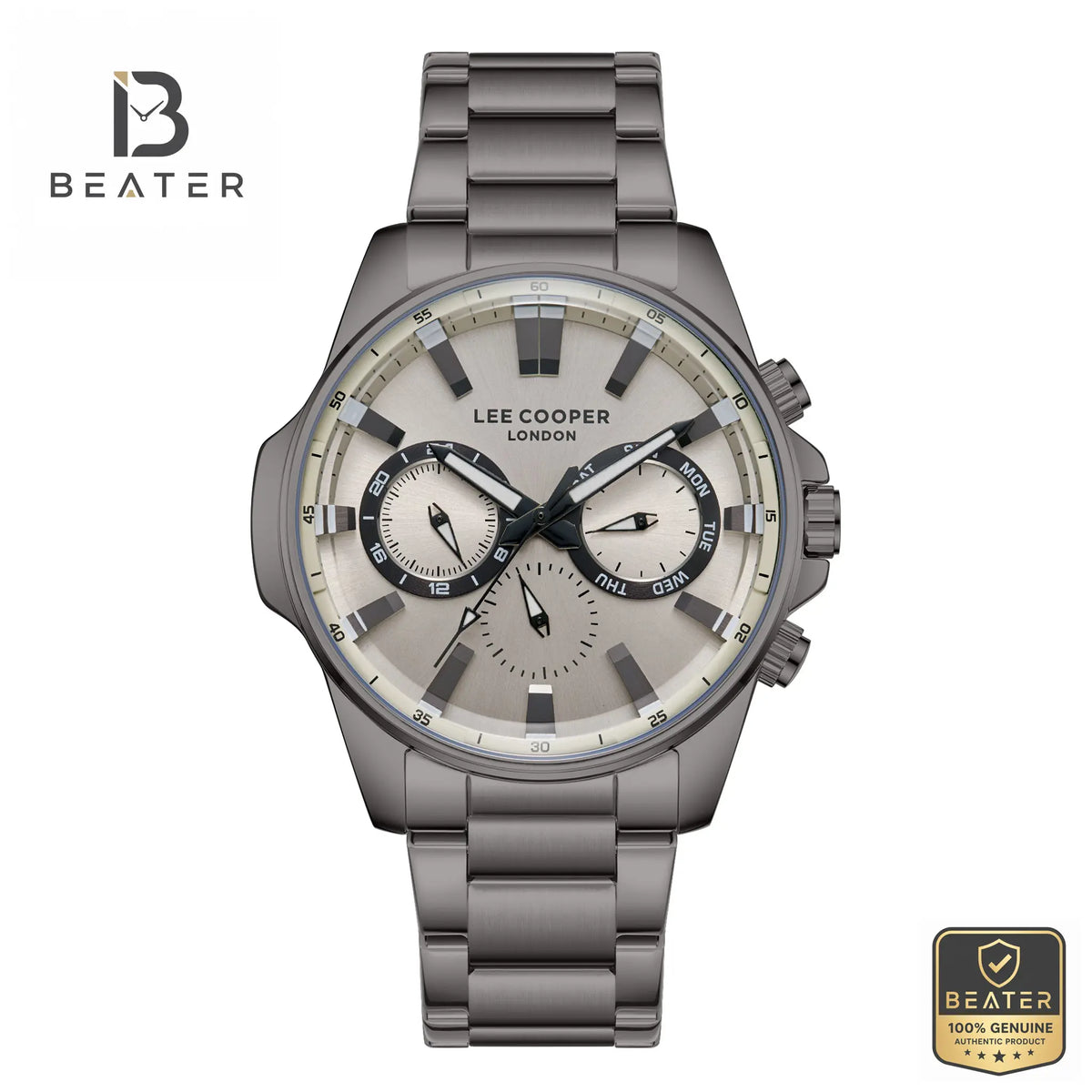 Lee Cooper LC08253.060 Men's Gray Watch Front Dial View - Beater