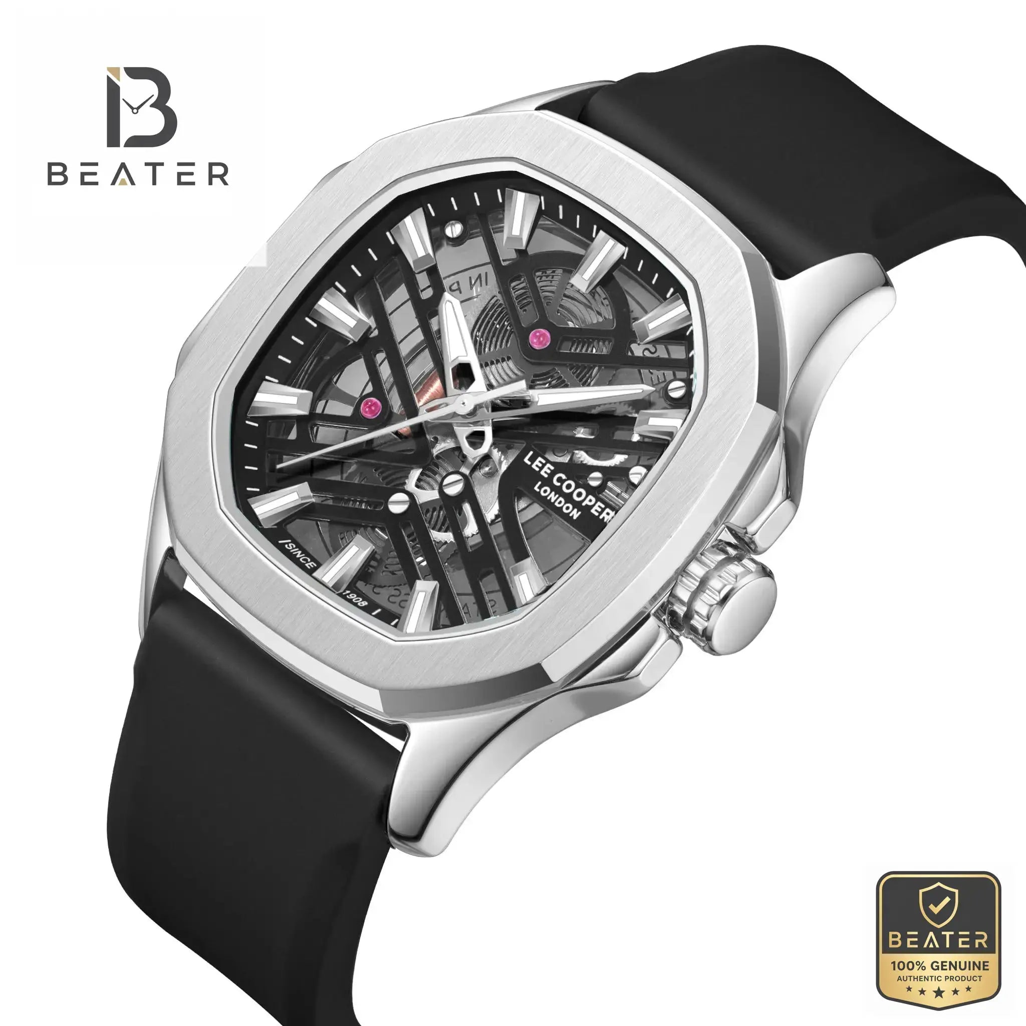 Lee Cooper LC08254.351 Men's Black Silicone Strap Watch Secondary image