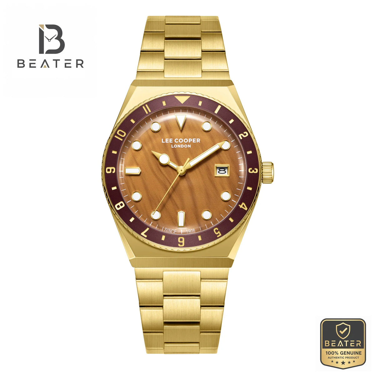 Lee Cooper LC08284.140 Men's Watch Dark Brown Dial Front View - Beater Main image