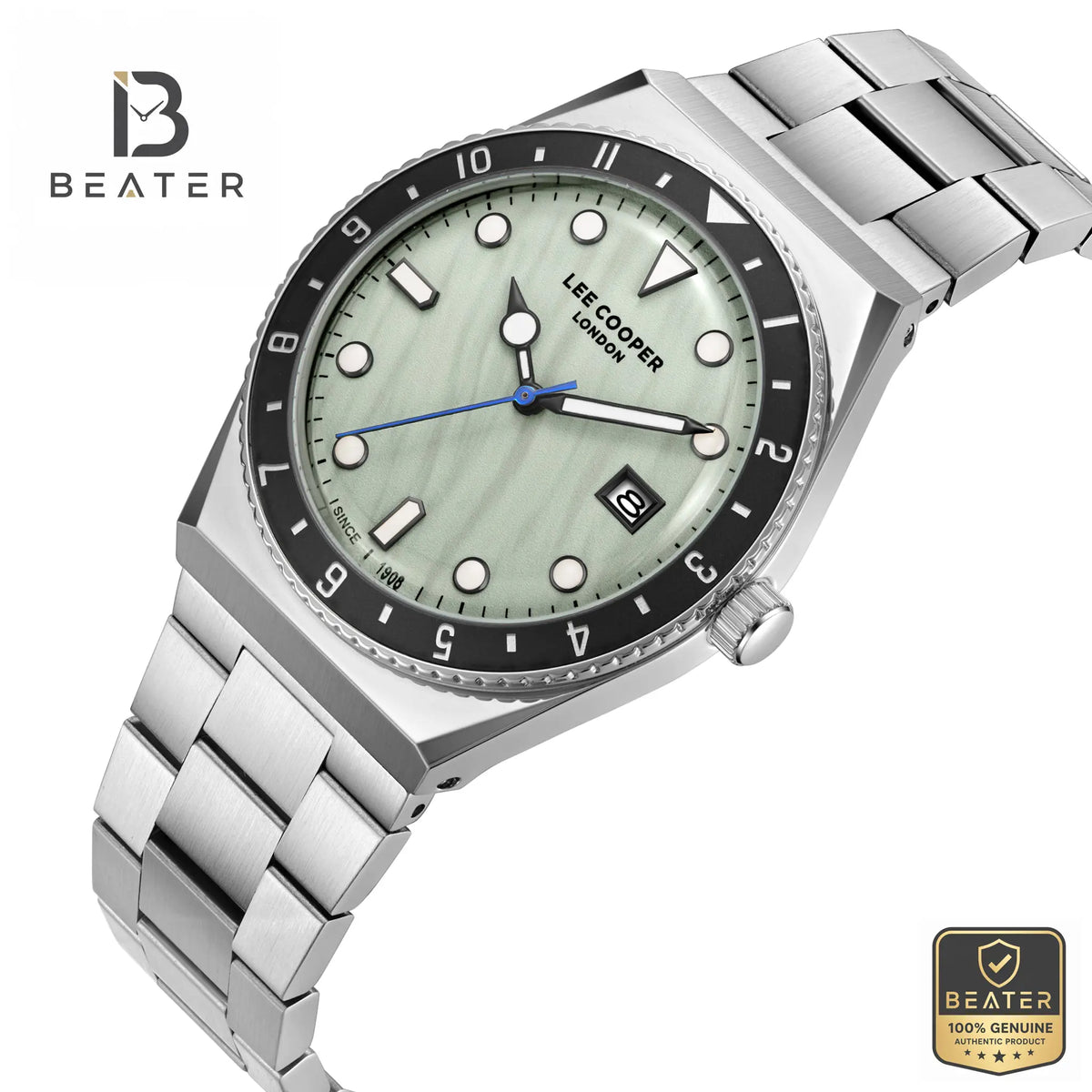 Lee Cooper LC08284.300 Light Green Dial Case & Bezel Profile - Beater