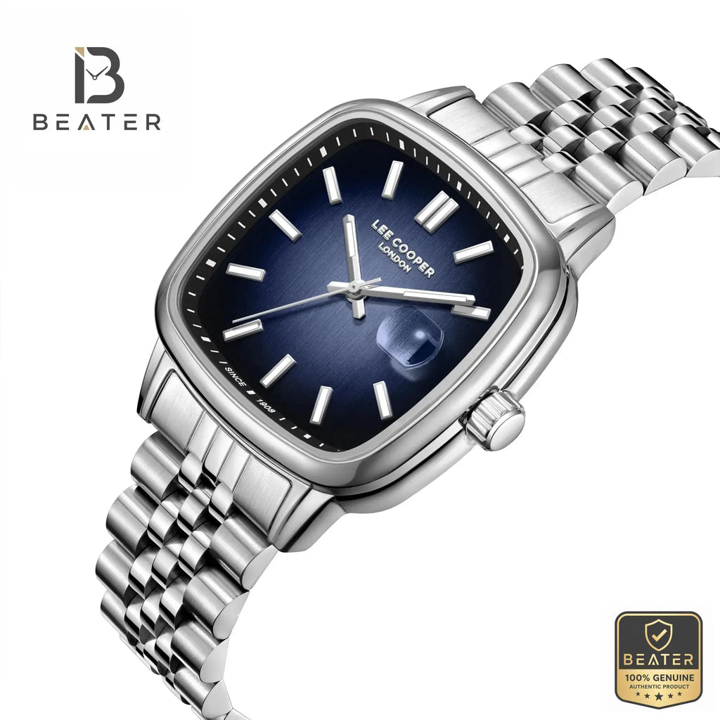 Lee Cooper LC08306.390 dark blue square case and silver bezel profile - Beater