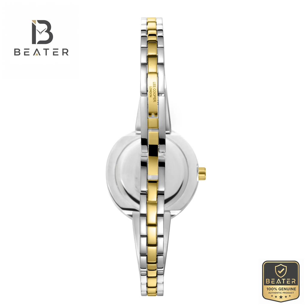 Lee Cooper LC08308.230 Women's Silver and Gold Metal Watch Angle View - Beater