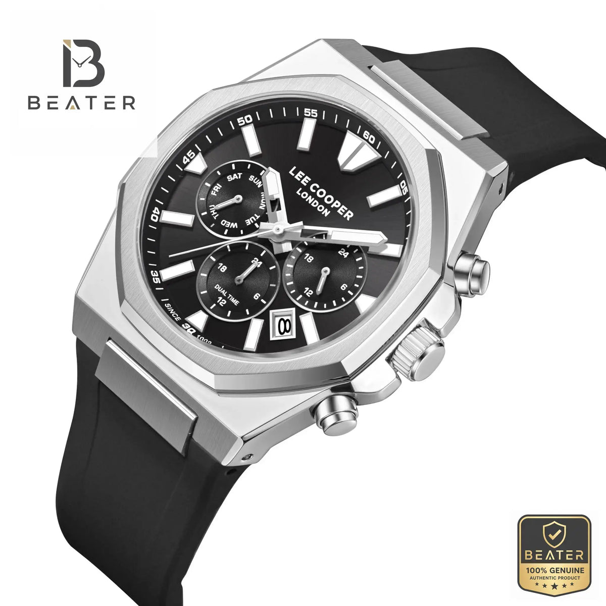 Lee Cooper LC08313.651 Black Dial Case & Bezel Profile - Beater