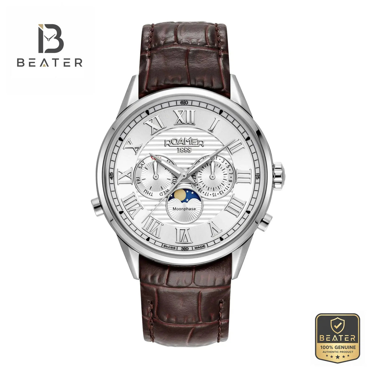 Roamer 513821 41 25 05 Men's White MOP Watch Front Dial View - Beater Main image