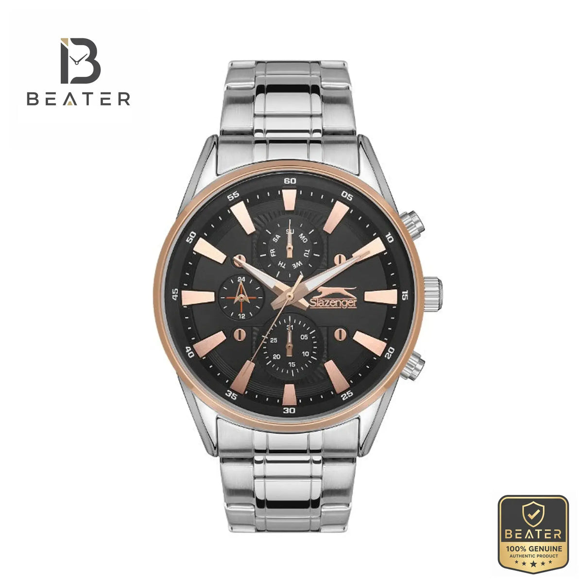 Slazenger SL.09.2118.2.03 Men's Black Dial Bracelet Watch Front View - Beater Main image