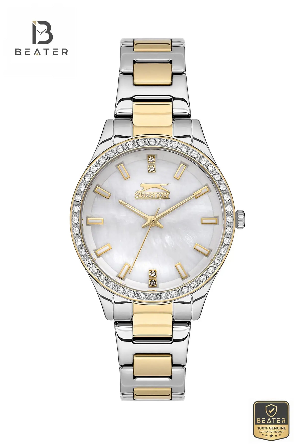 Slazenger SL.9.2222.3.03 Women's Mother-of-Pearl Dial Metal Bracelet Watch Front View - Beater Main image