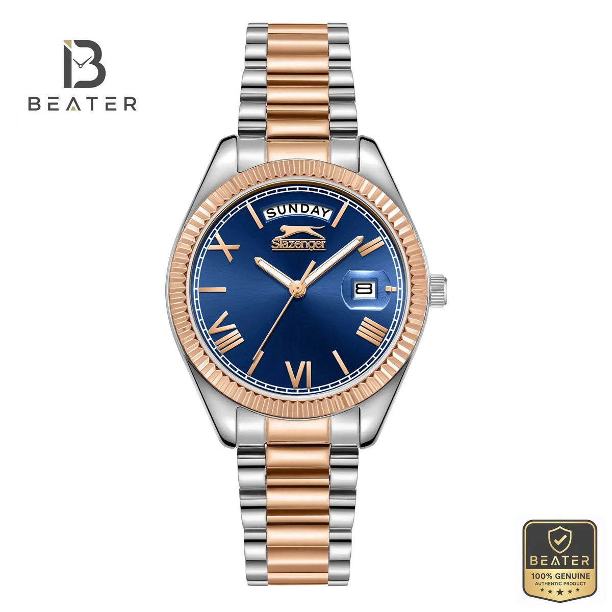 Slazenger SL.9.2338.4.07 Women's D.Blue Metal Bracelet Watch Front Dial View - Beater