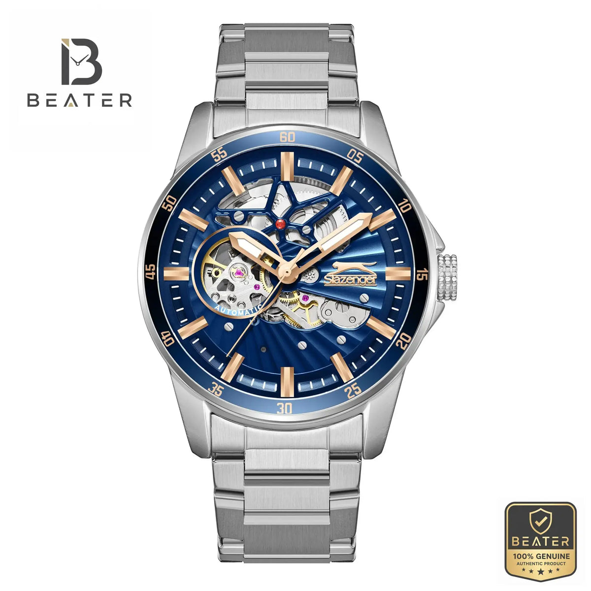 Slazenger SL.9.2413.1.01 Men's Dark Blue Automatic Watch Front Dial View - Beater Main image