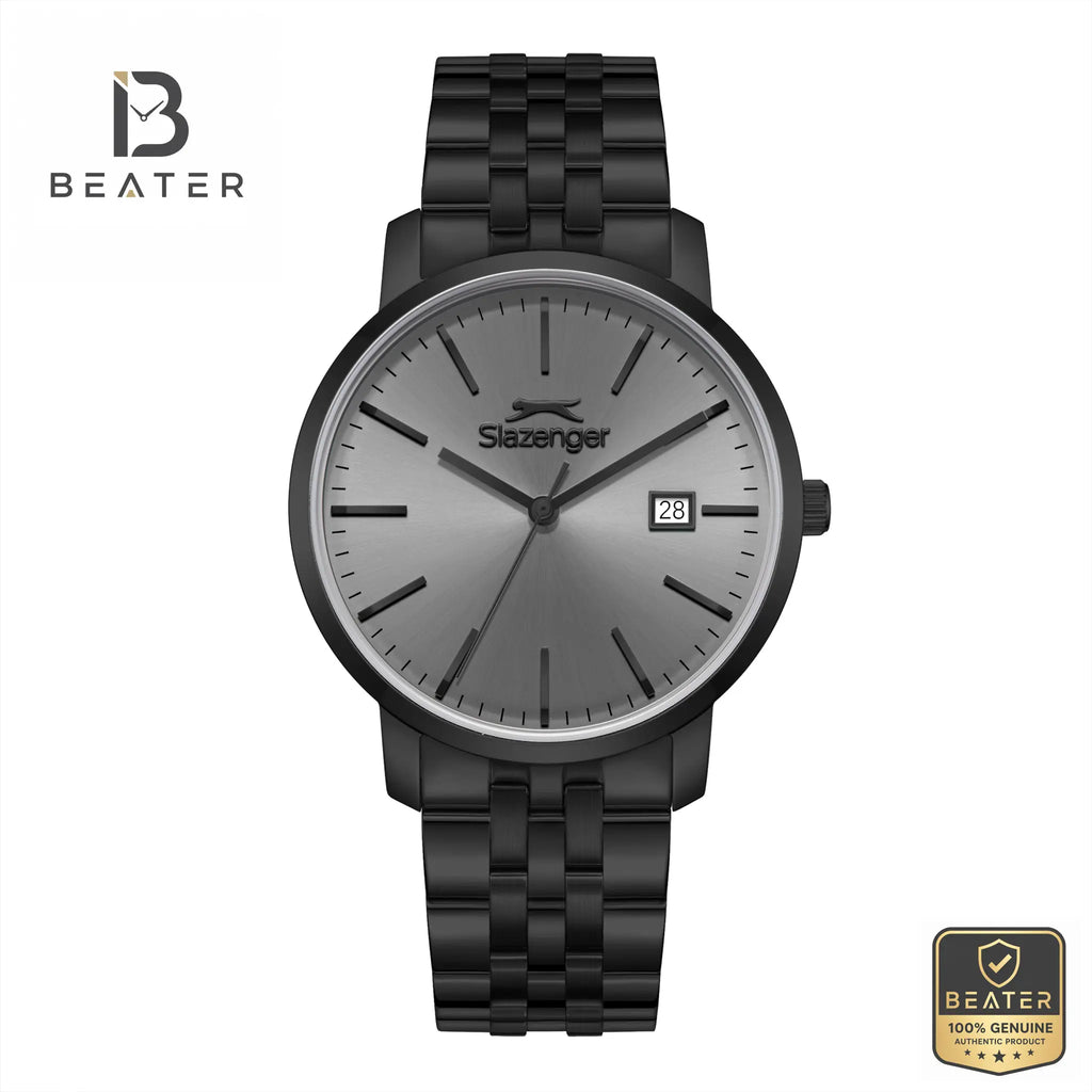 Slazenger SL.9.2529.1.04 Men's Black Watch Front Dial View - Beater