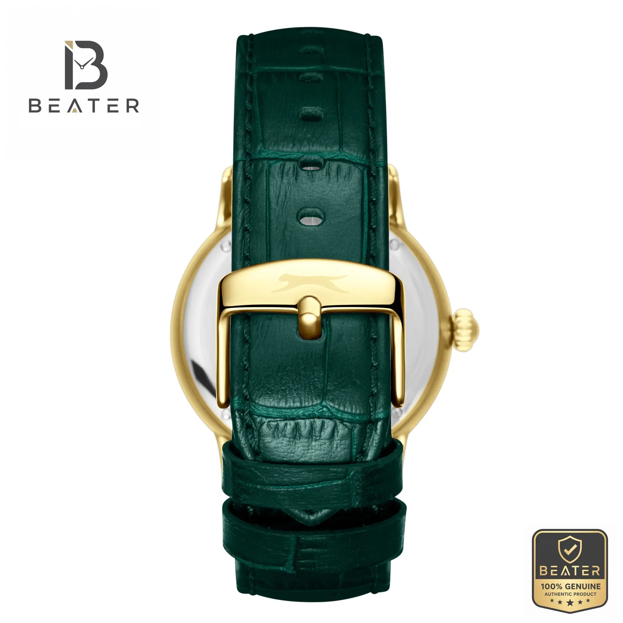 Slazenger SL.9.2562.2.04 Men's Dark Green Leather Strap Watch Secondary image