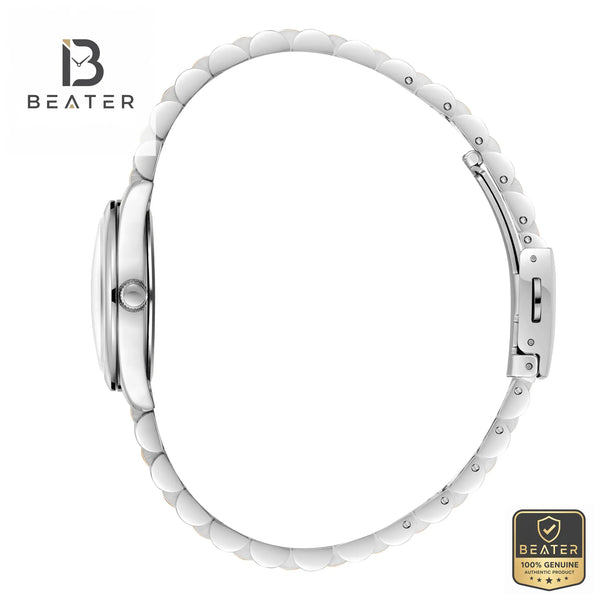 Slazenger SL.9.2591.3.540 Silver Rose Gold Metal Band Detail - Beater