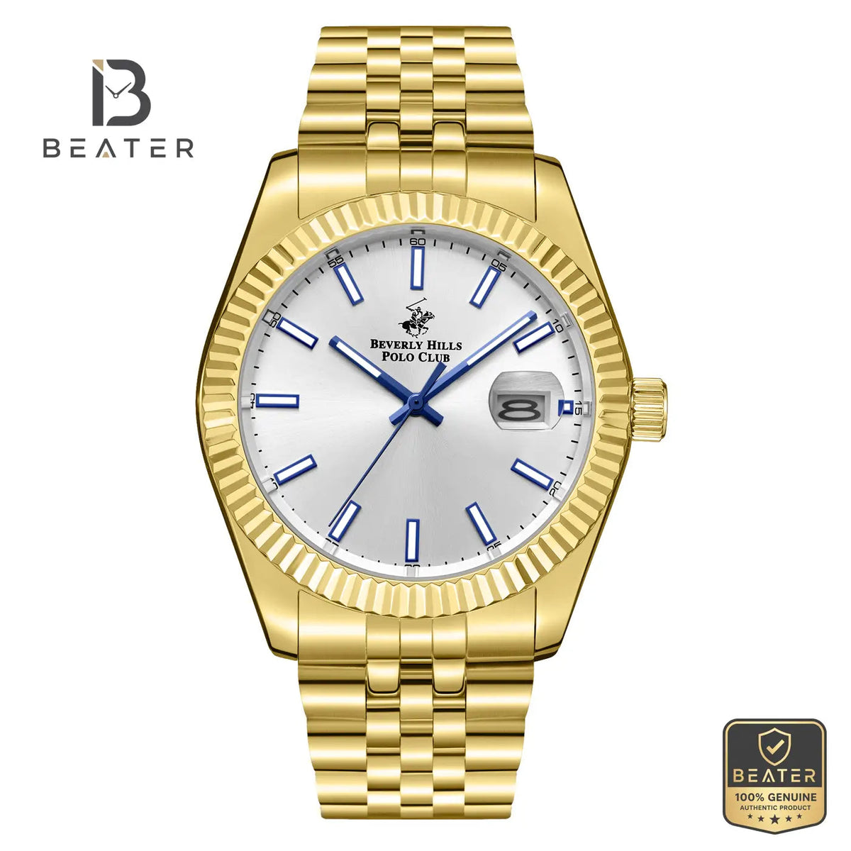 Beverly Hills Polo Club BP3018X.130 Men's Watch White Ceramic Dial Front View - Beater Main image