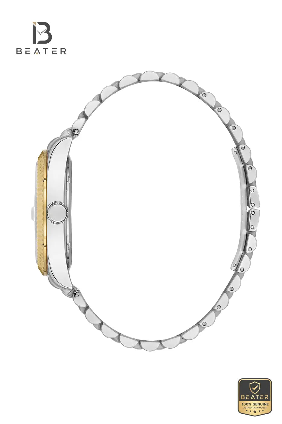 Beverly Hills Polo Club BP3018X.250 L. Gold to Black Dial Case and Bezel Profile - Beater