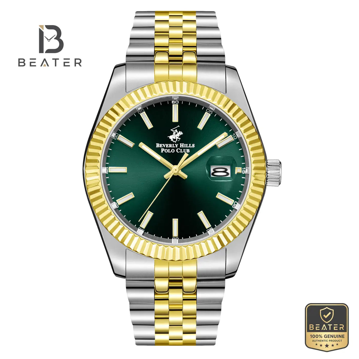Beverly Hills Polo Club BP3018X.270 Men's Green Dial Watch Front View - Beater Main image