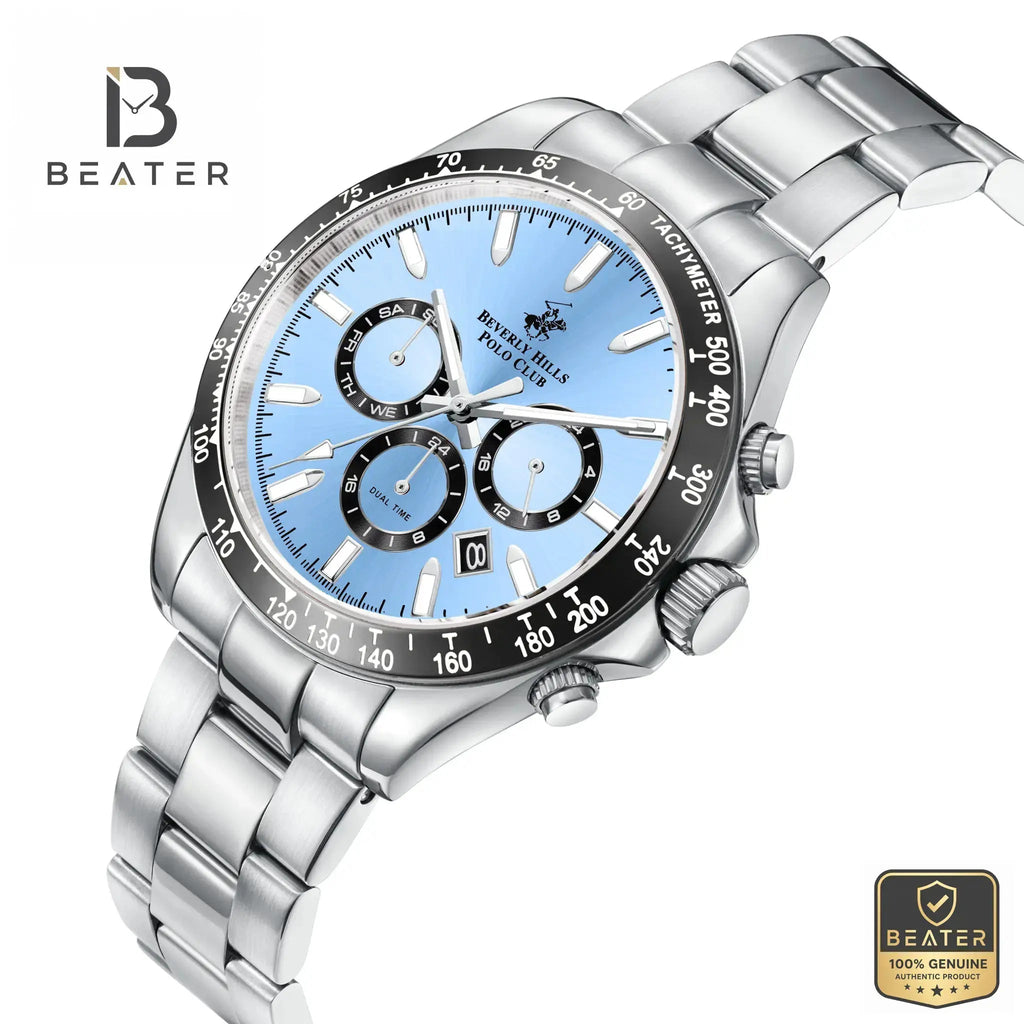 Beverly Hills Polo Club BP3127X.300 Blue Dial Case & Bezel Profile - Beater