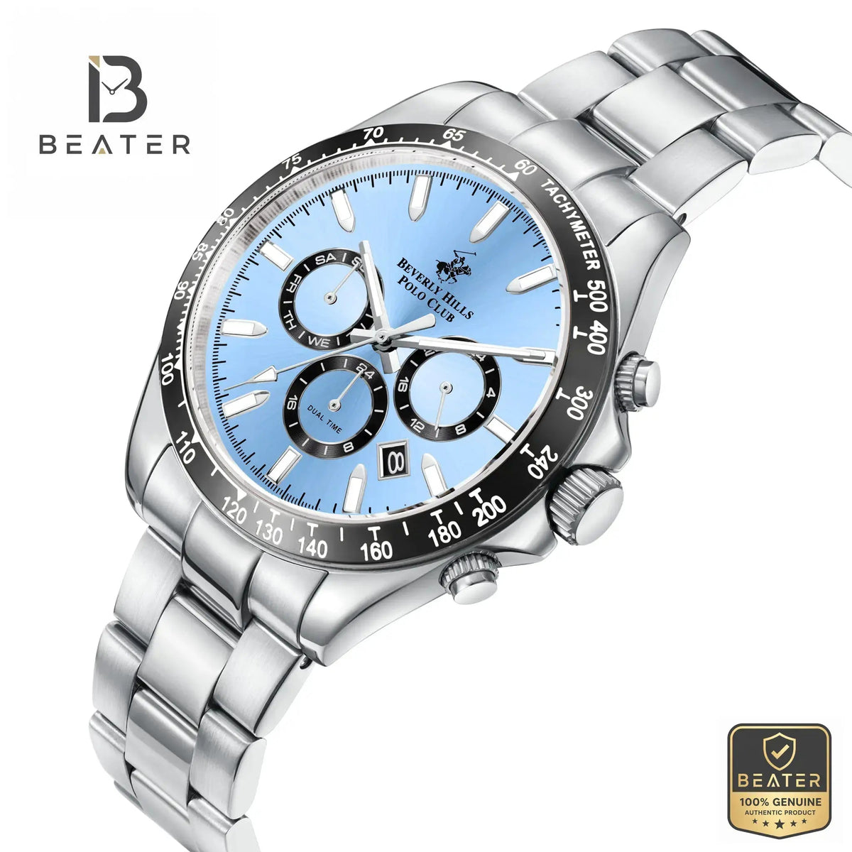 Beverly Hills Polo Club BP3127X.300 Blue Dial Case & Bezel Profile - Beater