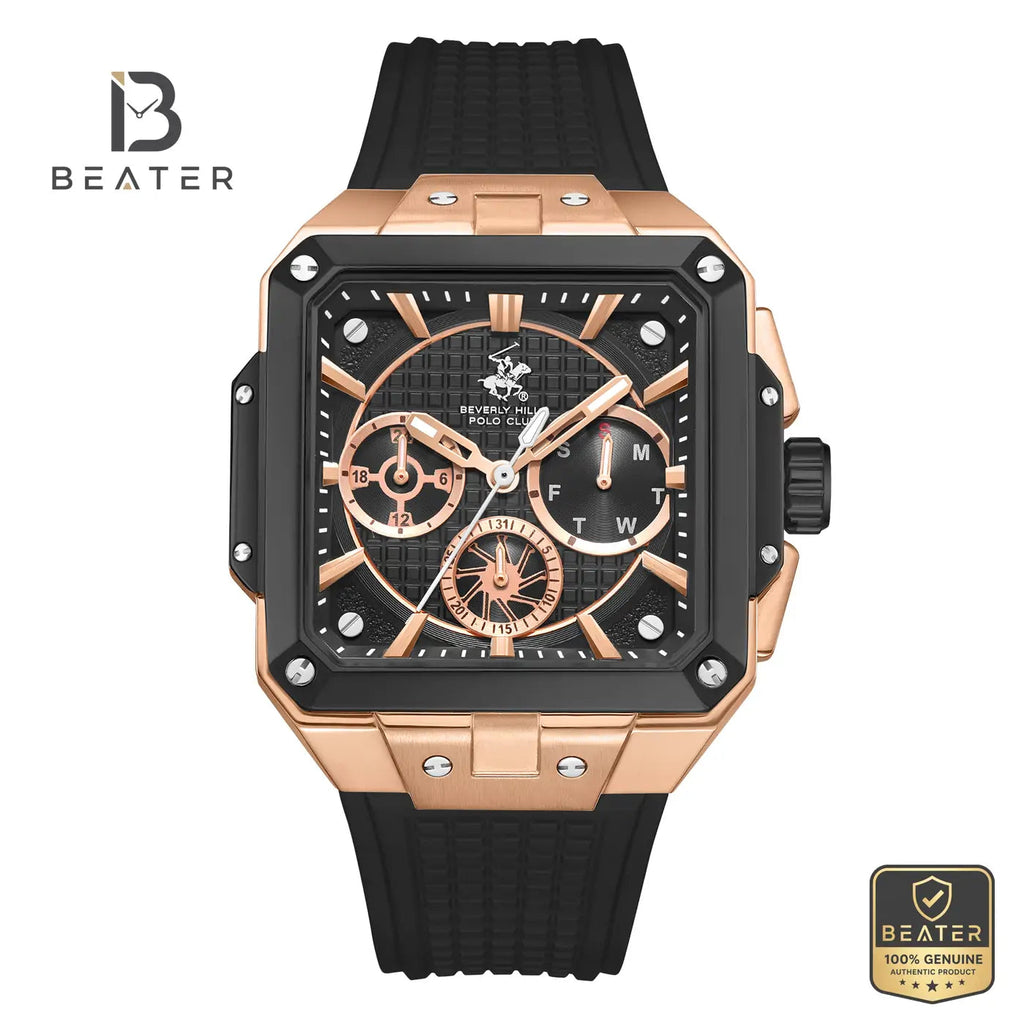 Beverly Hills Polo Club BP3742X.851 Men's Black Dial Watch Front View - Beater