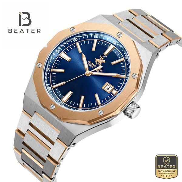 Beverly Hills Polo Club BP3788X.590 Blue Dial Case & Bezel Profile - Beater