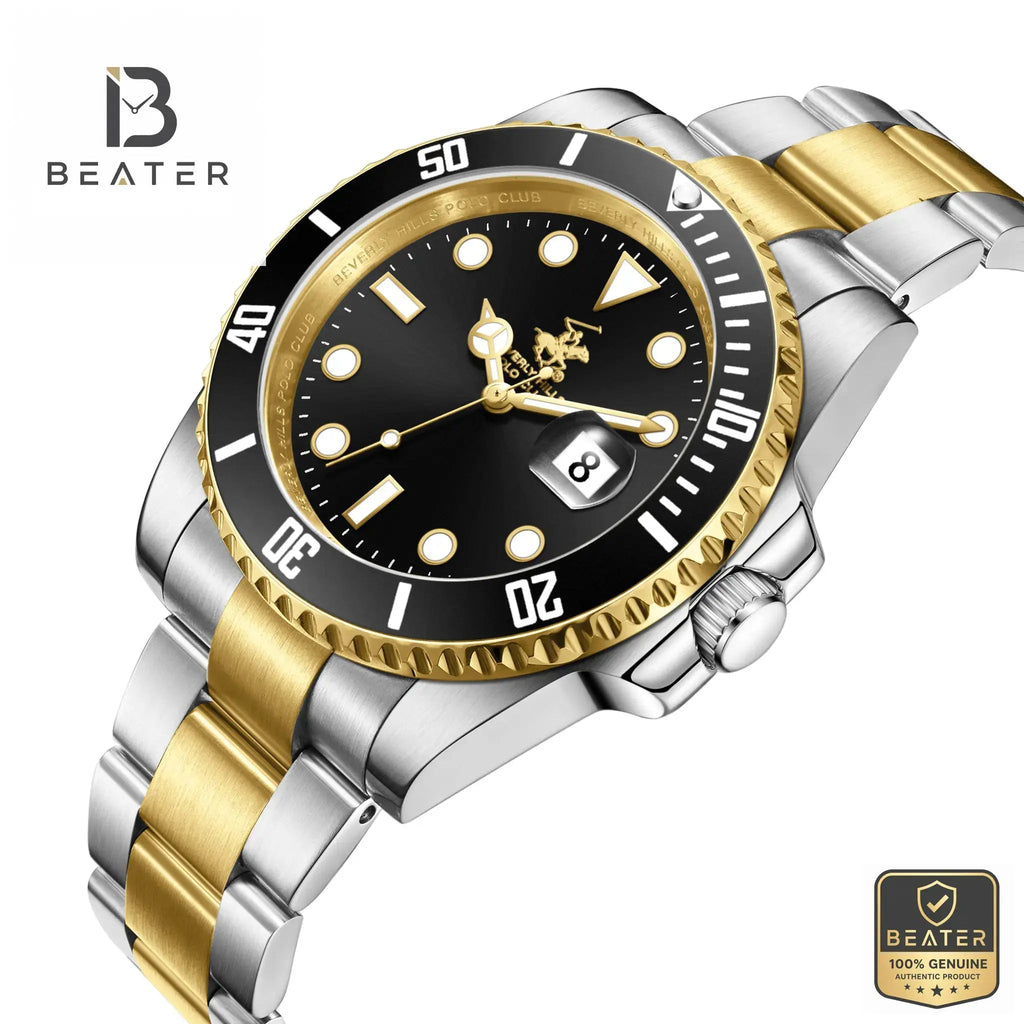 Beverly Hills Polo Club BP3791X.250 S.S/IP Gold Case and Bezel Profile - Beater