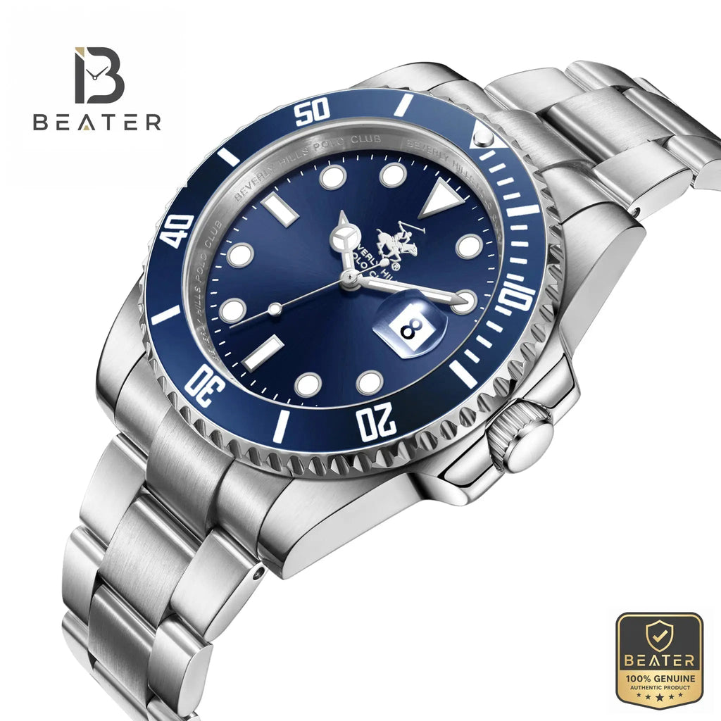 Beverly Hills Polo Club BP3791X.390 Blue Dial Case & Bezel Profile - Beater