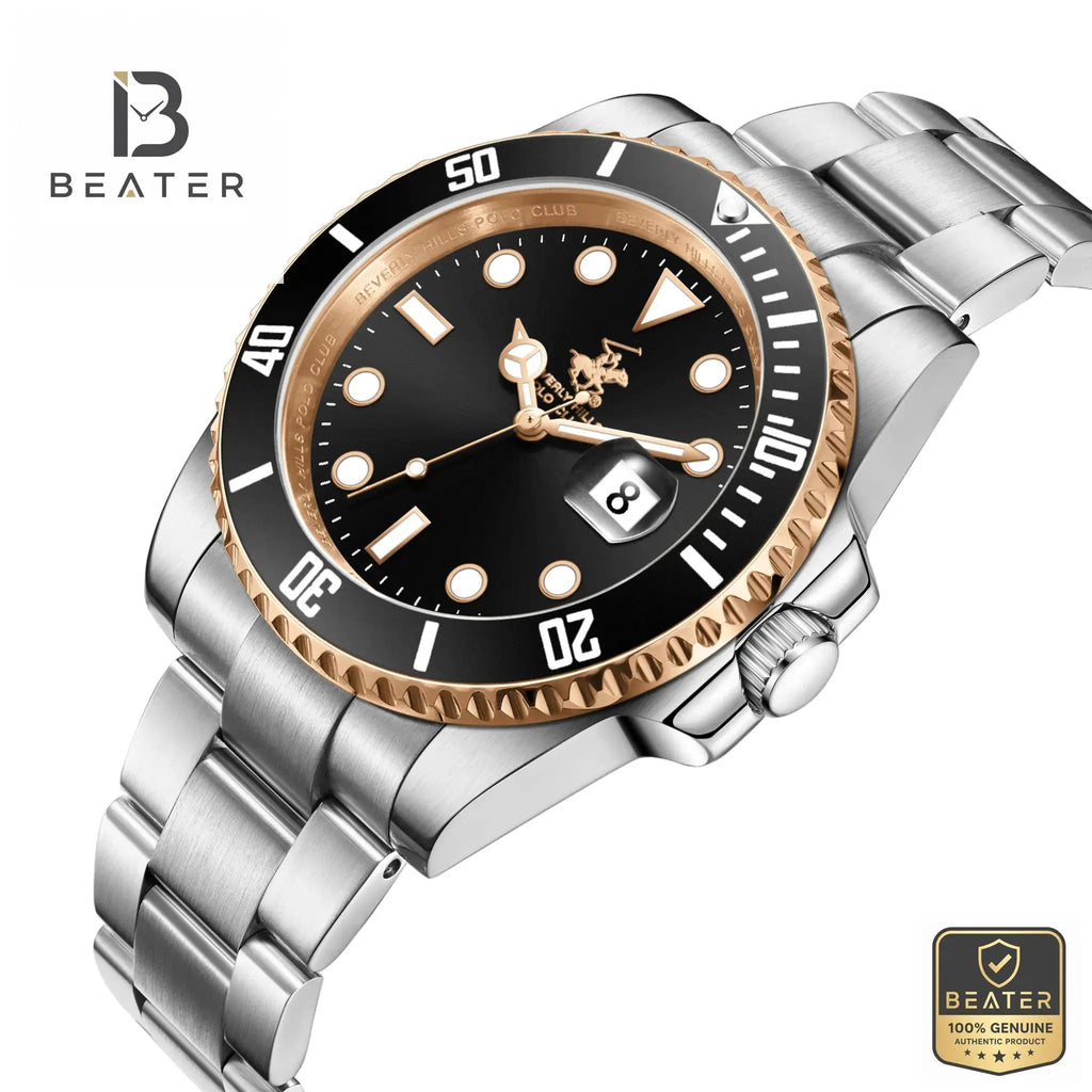 Beverly Hills Polo Club BP3791X.550 Gun Black Dial Case & Bezel Profile - Beater