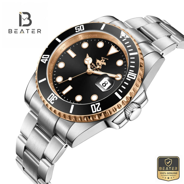 Beverly Hills Polo Club BP3791X.550 Gun Black Dial Case & Bezel Profile - Beater