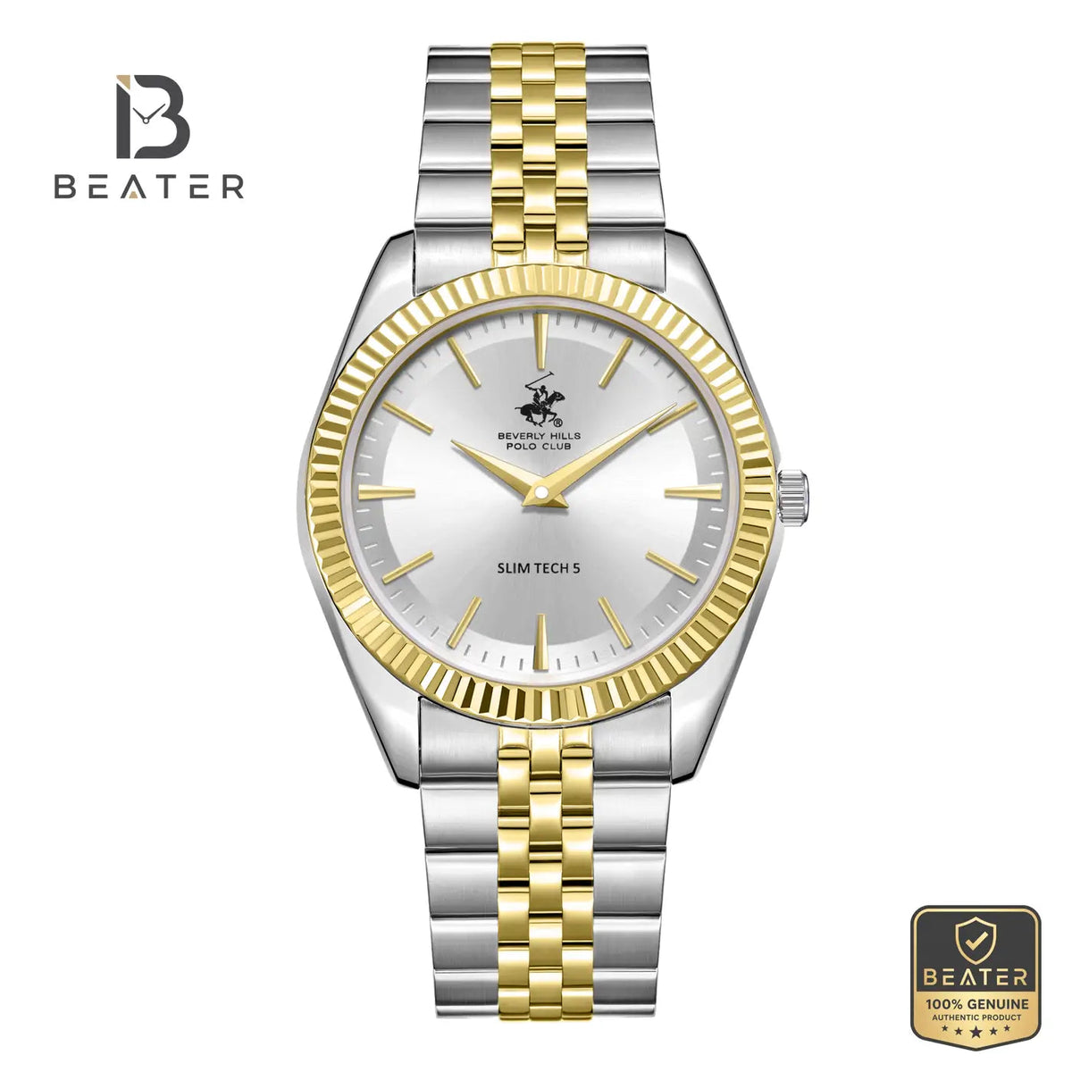 Beverly Hills Polo Club BP3830X.230 Men's Silver Dial Watch Front View - Beater