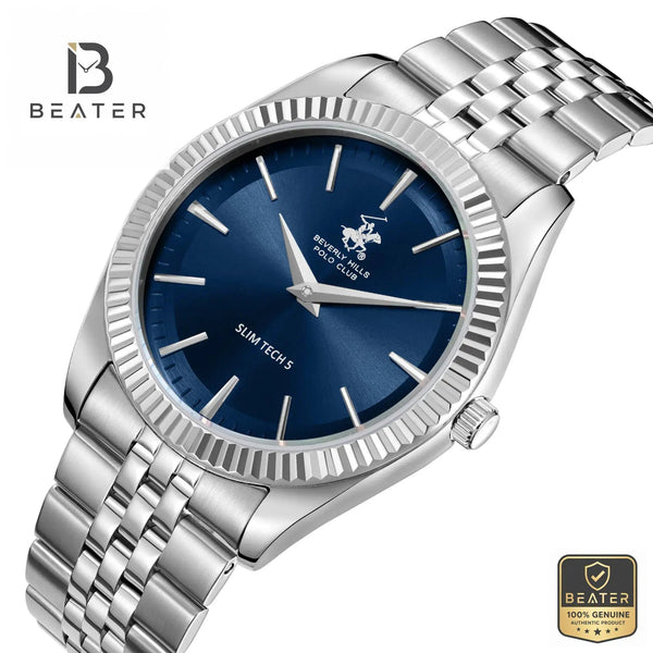Beverly Hills Polo Club BP3830X.390 Blue Dial Case & Bezel Profile - Beater
