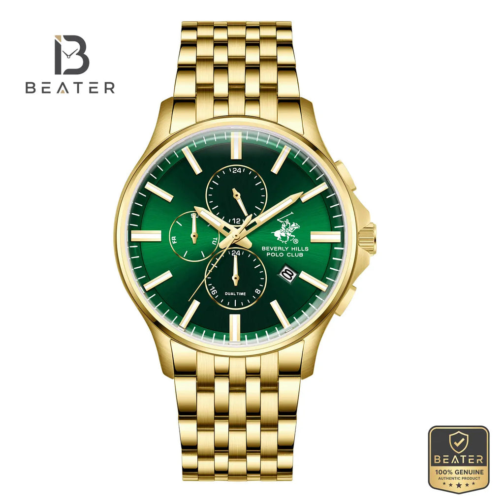 Beverly Hills Polo Club BP3852X.170 Men's Green Dial Watch Front View - Beater