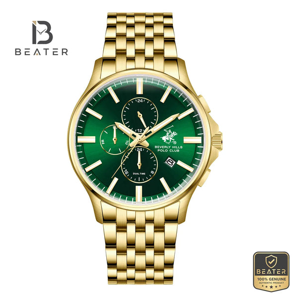 Beverly Hills Polo Club BP3852X.170 Men's Green Dial Watch Front View - Beater
