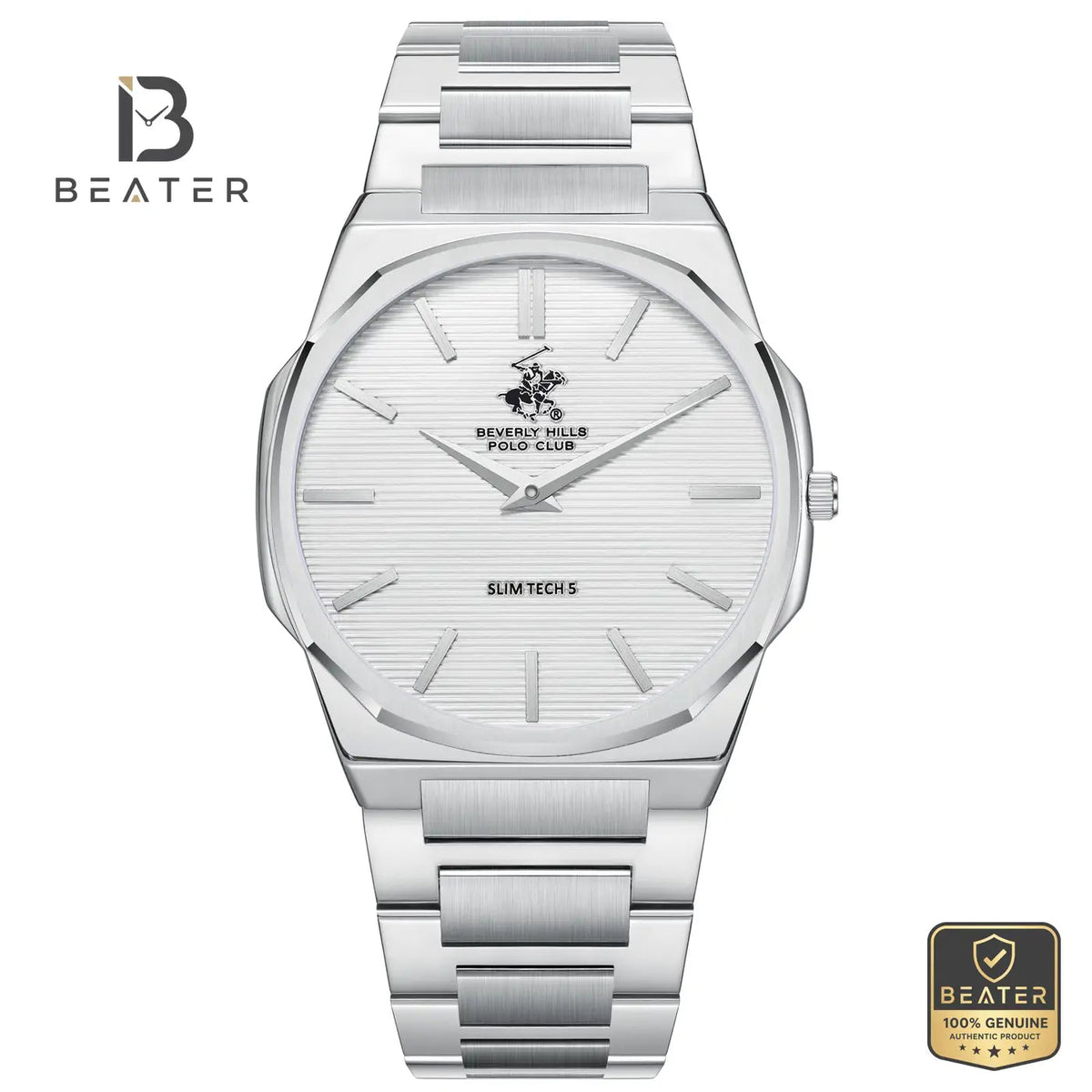 Beverly Hills Polo Club BP3897X.330 Men's Watch Silver Dial Front View - Beater Main image