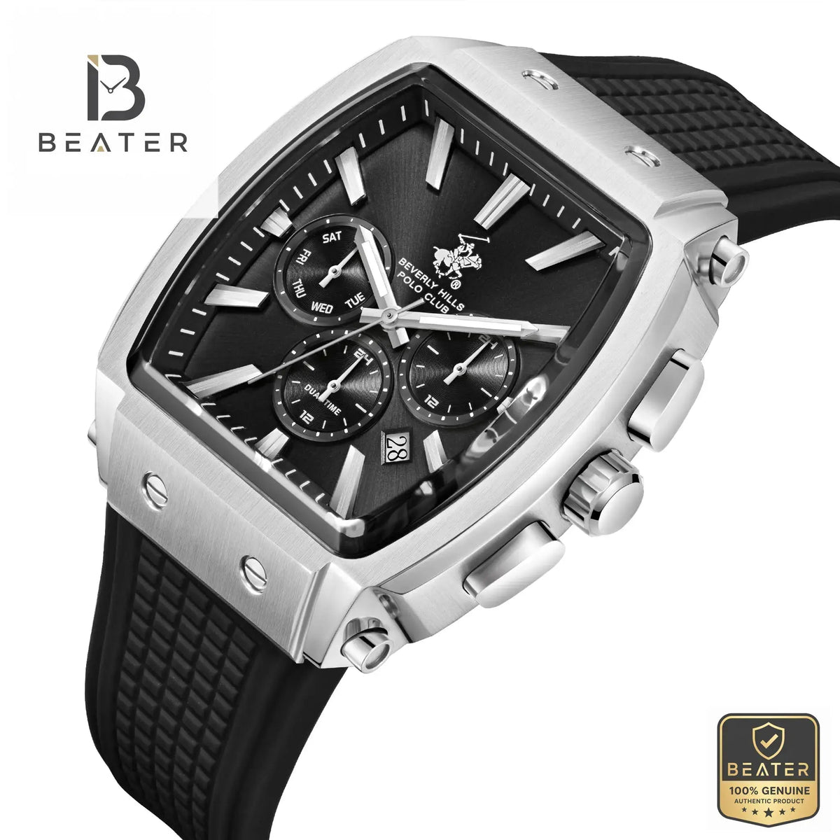 Beverly Hills Polo Club BP3920X.351 Black Case & Bezel Profile - Beater