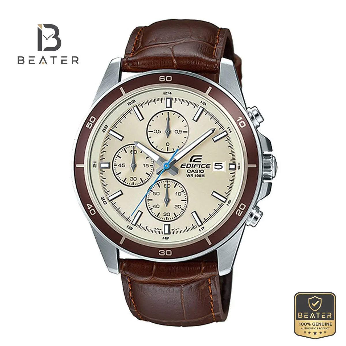 CASIO EDIFICE EFR-526L-7BVUDF-EX303 Men's Chronograph Watch Front Dial View - Beater