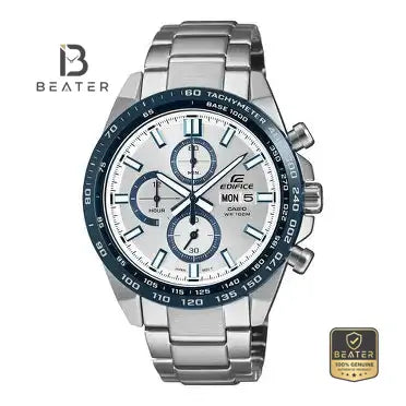 Casio Edifice EFR-574DE-7A Men's White Dial Chronograph Watch Front View - Beater Main image