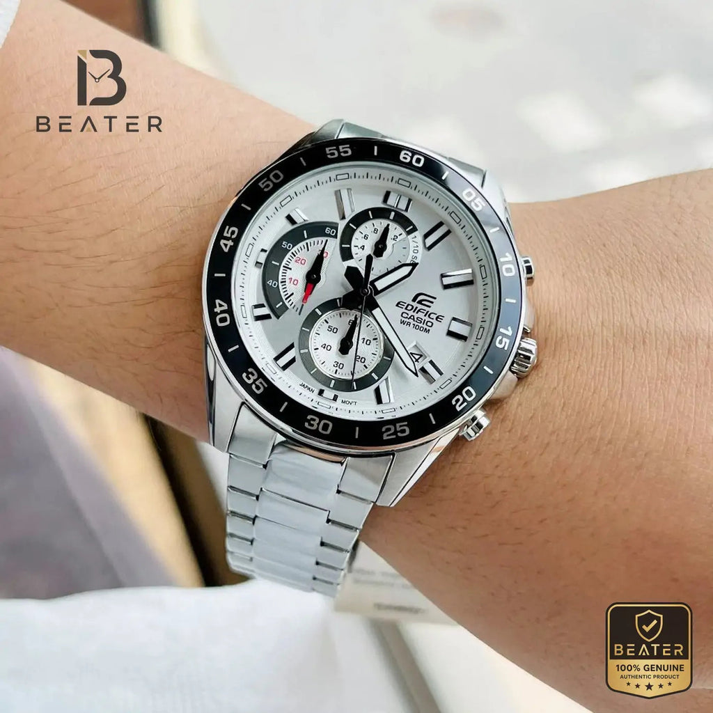 Casio Edifice EFV-550D-7AVUDF Men's Stainless Steel Band & Clasp Detail - Beater