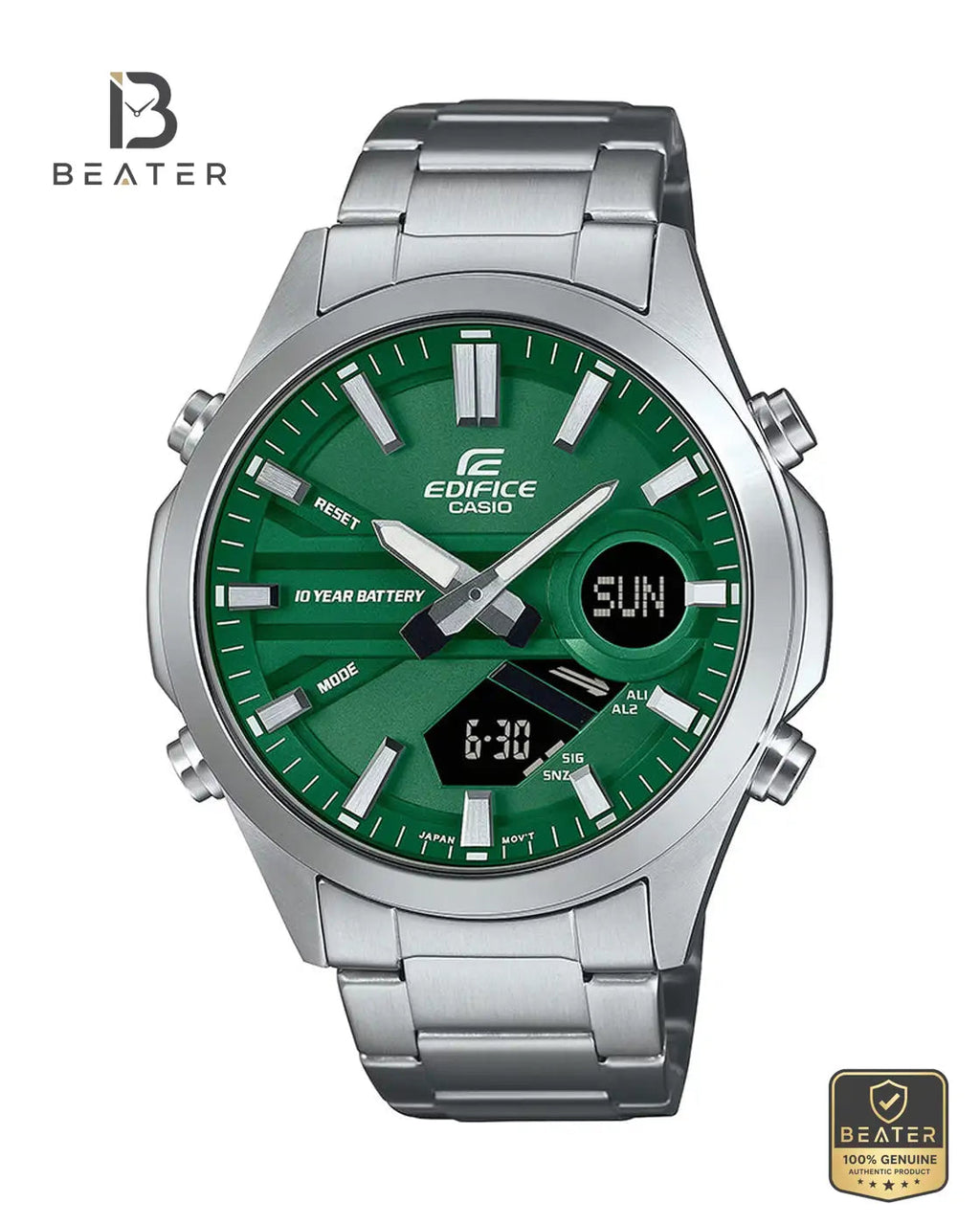 CASIO EDIFICE EFV-C120D-3A Men's Watch Front Dial View - Beater