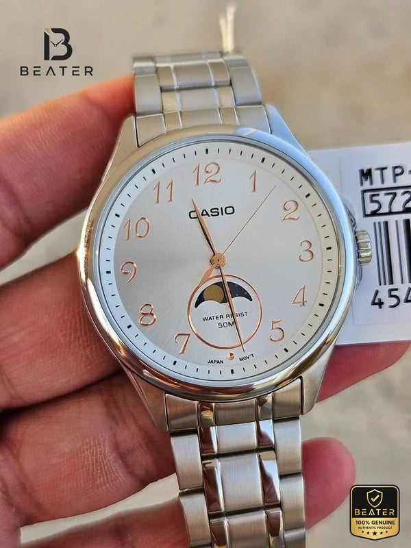 CASIO MTP-M110D-7A Men's Silver Stainless Steel Bracelet Watch - View 3