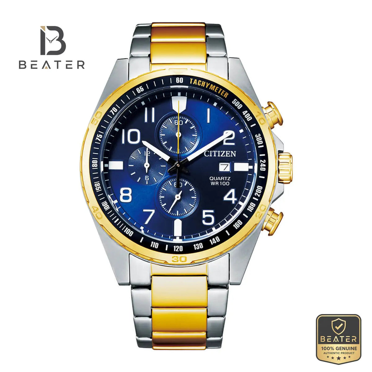 CITIZEN AN3654-50L Men's Stainless Steel Bracelet Watch Front Dial View - Beater