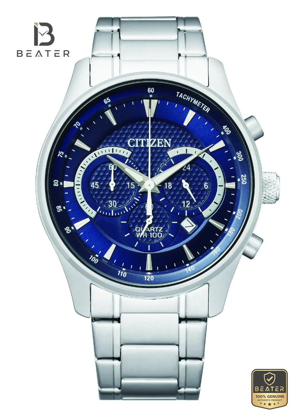 CITIZEN AN8190-51L Men's Stainless Steel Bracelet Watch Front Dial View - Beater