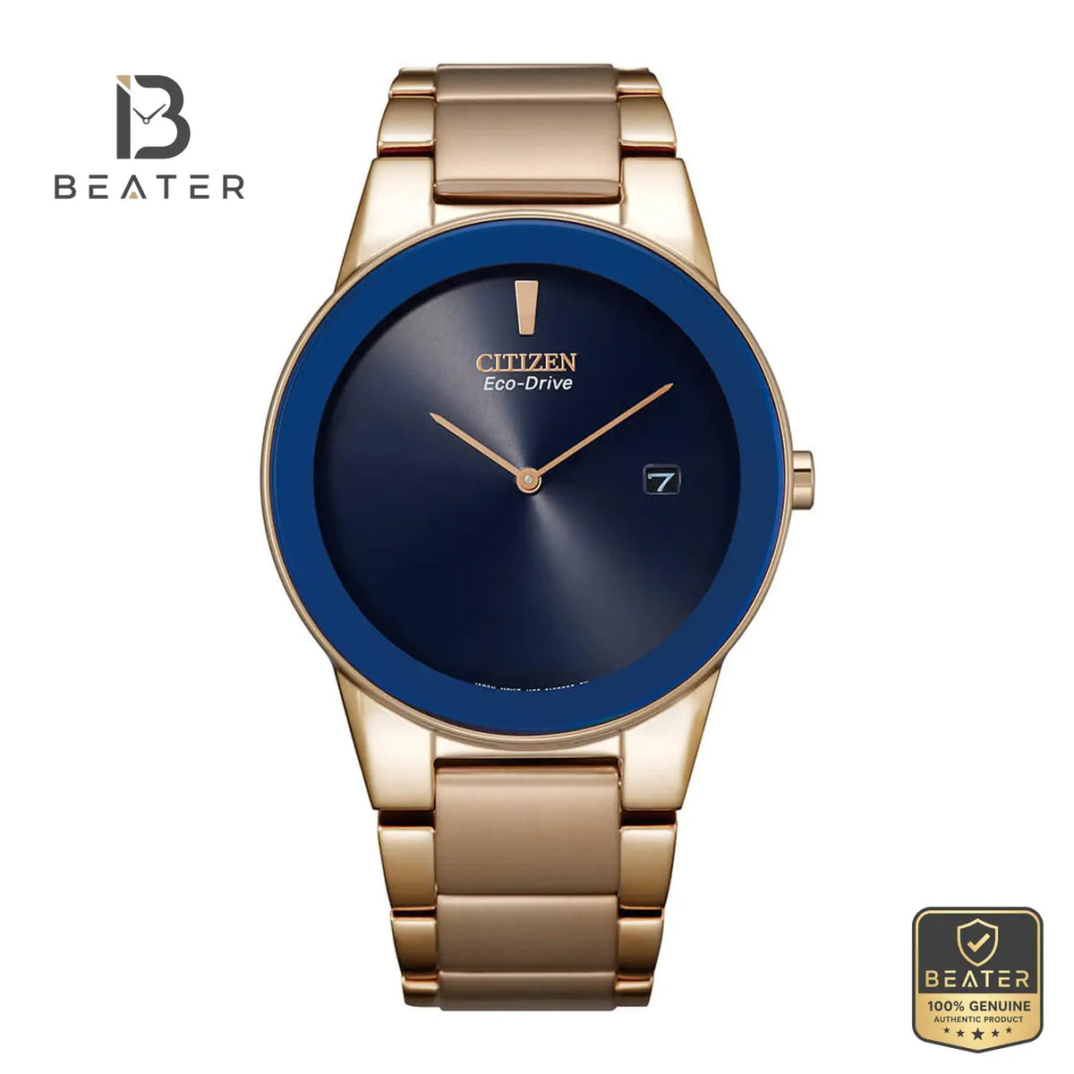 CITIZEN AU1066-80L Men's Stainless Steel Bracelet Watch Front Dial View - Beater