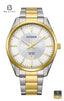 CITIZEN BI1036-57A Men's Silver Dial Watch Front Dial View - Beater