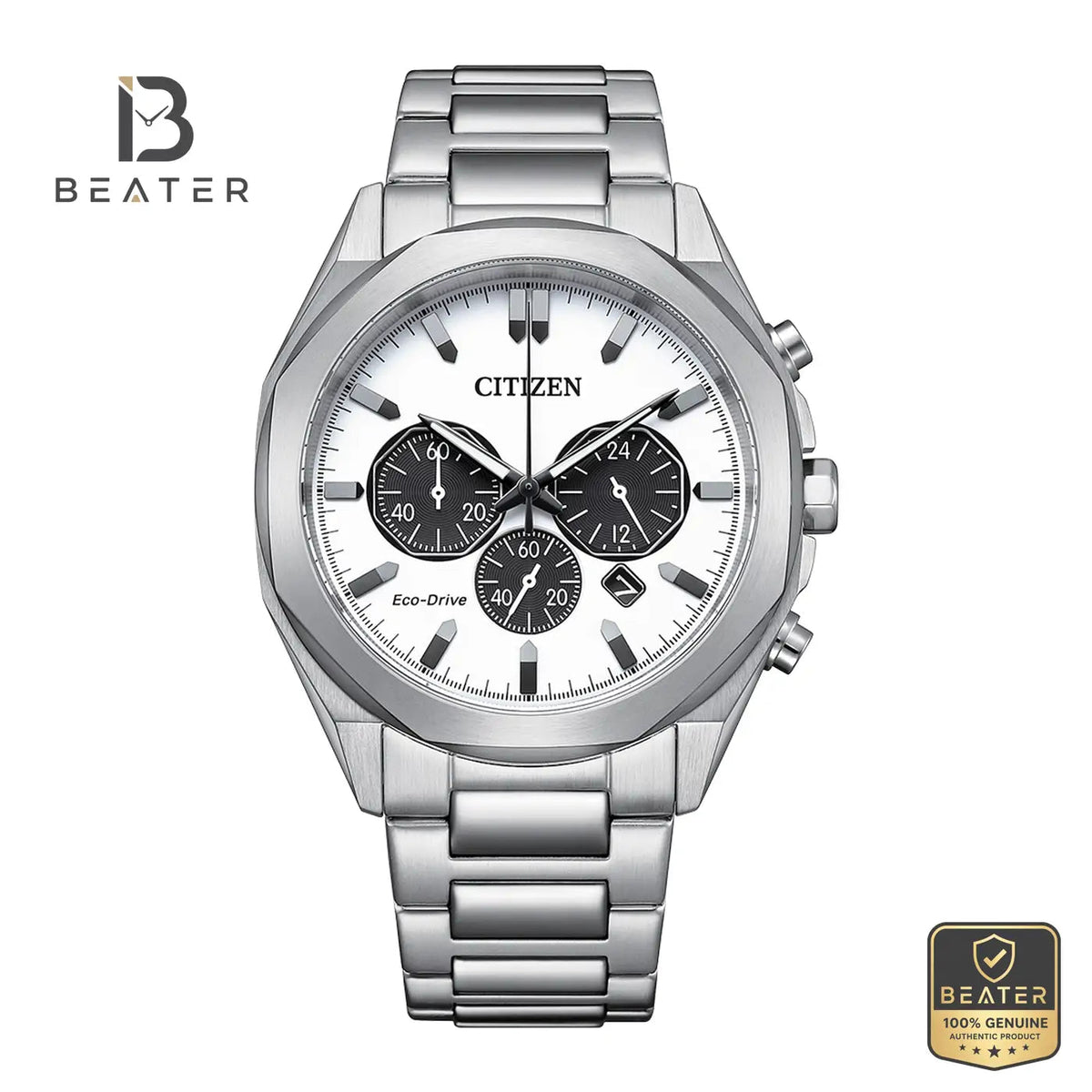Citizen CA4590-81A Men's Eco-Drive Chronograph Watch Front Dial View - Beater